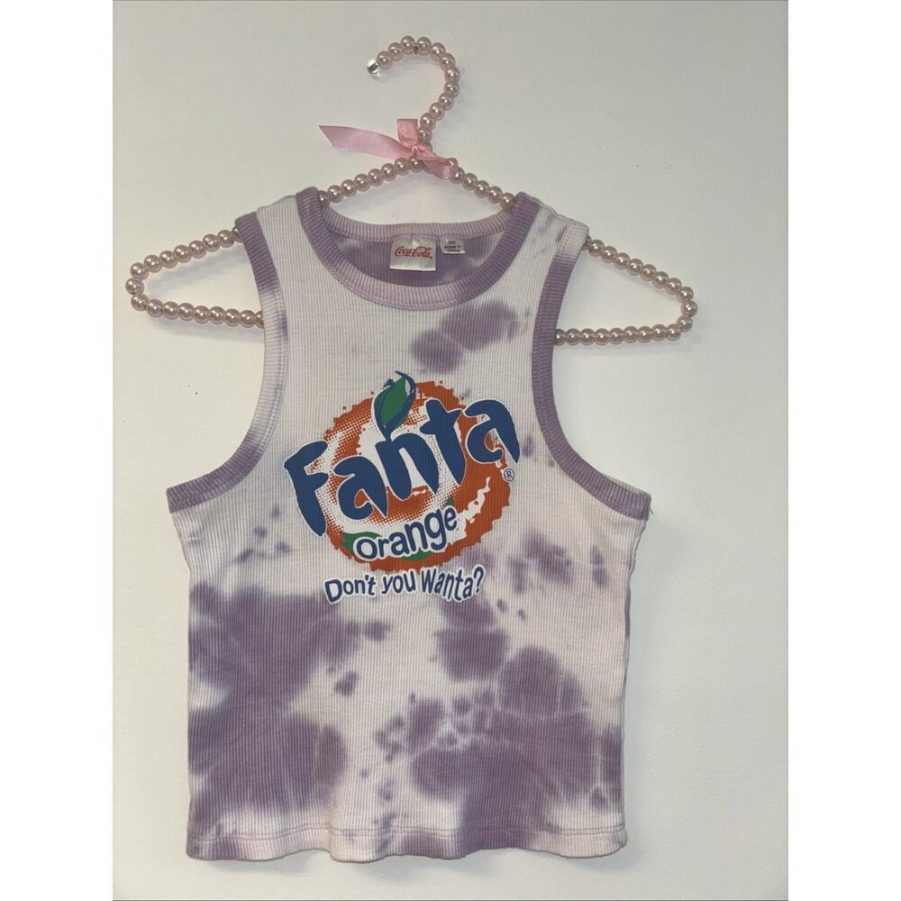 Women’s Baby Tank Fanta Orange Sz Sm Y2K Funky VTG Fairy Event Concert Coca Cola